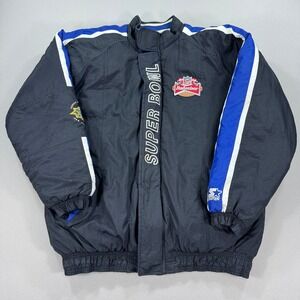 Vintage 90s‎ Starter Jacket Pro Line Budweiser Superbowl XXXll 1998 Men's XL